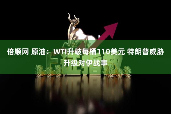 倍顺网 原油：WTI升破每桶110美元 特朗普威胁升级对伊战事